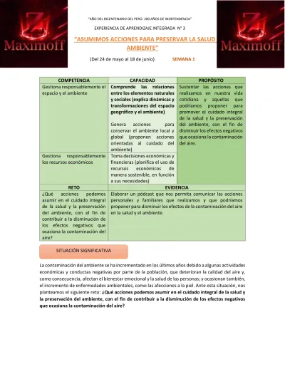 ASUMIMOS ACCIONES PARA PRESERVAR LA SALUD Y EL AMBIENTE