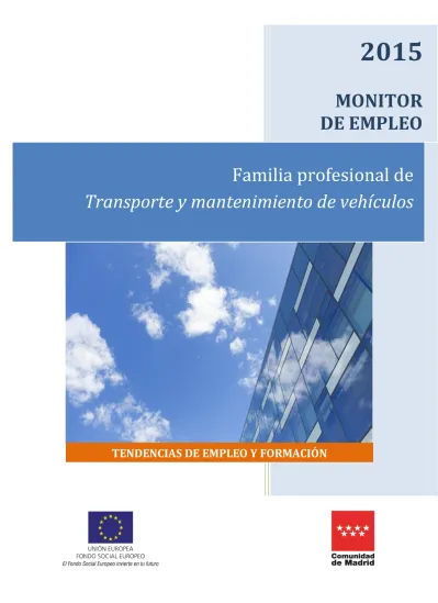 Monitor De Empleo Familia Profesional De Transporte Y Mantenimiento De