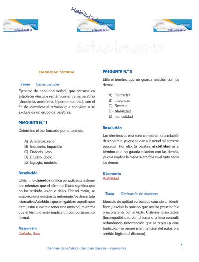 Examen De Admisi N San Marcos I Solucionario Aduni