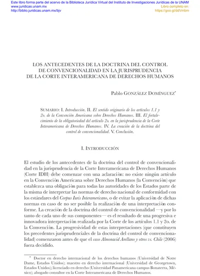 Los Antecedentes De La Doctrina Del Control De Convencionalidad En La