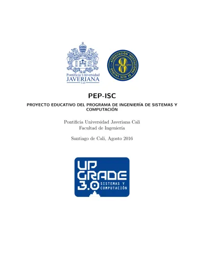 PEP ISC PROYECTO EDUCATIVO DEL PROGRAMA DE INGENIERÍA DE SISTEMAS Y