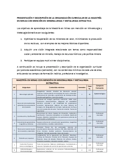 Presentaci N Y Descripci N De La Organizaci N Curricular De La Maestr A