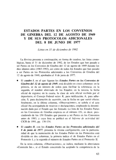 Estados Partes En Los Convenios De Ginebra Del De Agosto De Y