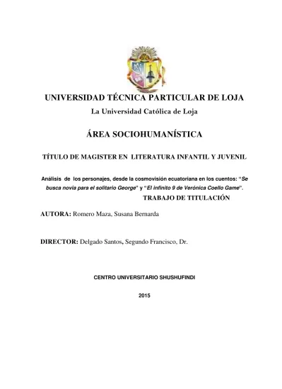 Análisis de los personajes desde la cosmovisión ecuatoriana en los