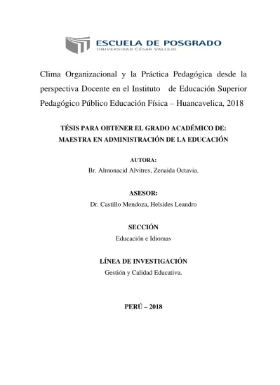 Variables Operacionalizaci N T Sis Para Obtener El Grado Acad Mico