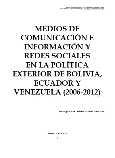 1 3 PRINCIPALES CARACTERÍSTICAS DE LA POLÍTICA EXTERIOR DE BOLIVIA