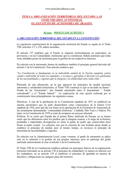 Tema Organizaci N Territorial Del Estado Las Comunidades Aut Nomas