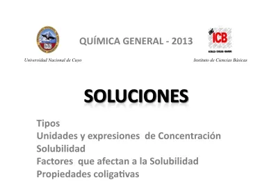 Qu Mica General Tipos Unidades Y Expresiones De Concentraci N