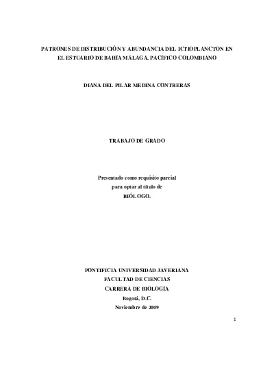 Patrones De Distribuci N Y Abundancia Del Ictioplancton En El Estuario