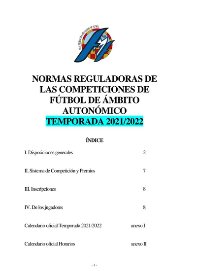 Normas Reguladoras De Las Competiciones De F Tbol De Mbito Auton Mico