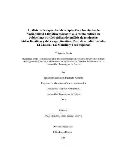 Análisis de la capacidad de adaptación a los efectos de variabilidad