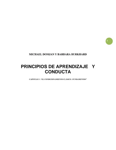 Principios De Aprendizaje Y Conducta