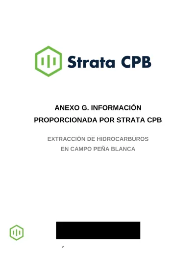 Anexo G Informaci N Proporcionada Por Strata Cpb Extracci N De