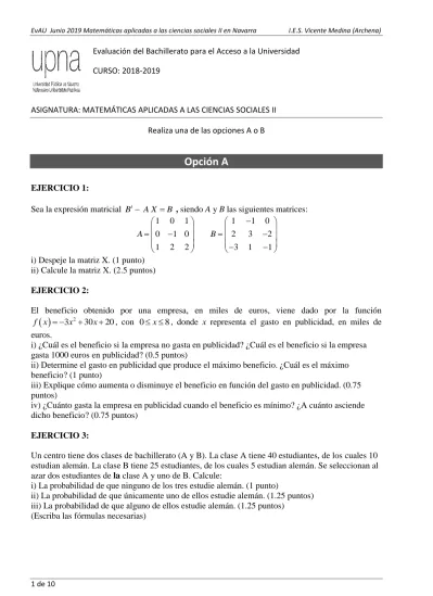 Evau Junio Matem Ticas Aplicadas A Las Ciencias Sociales Ii En