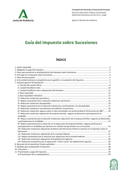 Presentaci N De La Autoliquidaci N Gu A Del Impuesto Sobre Sucesiones