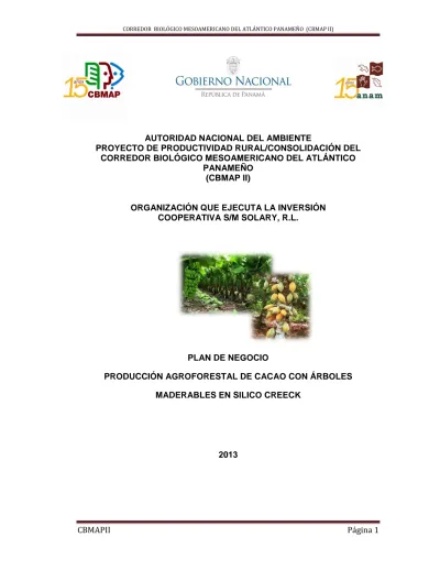 Autoridad Nacional Del Ambiente Proyecto De Productividad Rural