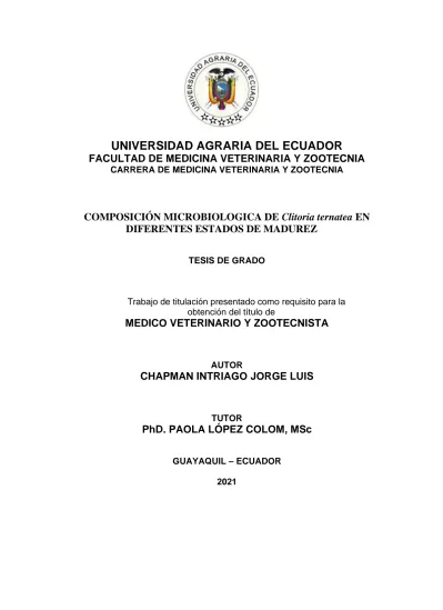 Universidad Agraria Del Ecuador Facultad De Medicina Veterinaria Y