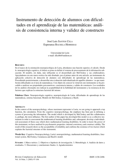 Instrumento de detección de alumnos con dificultades en el aprendizaje