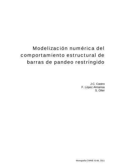 Modelizaci N Num Rica Del Comportamiento Estructural De Barras De