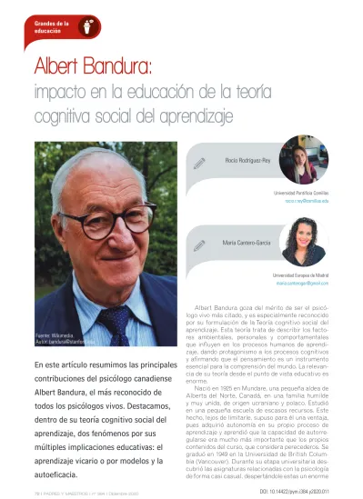 Albert Bandura impacto en la educación de la teoría cognitiva social