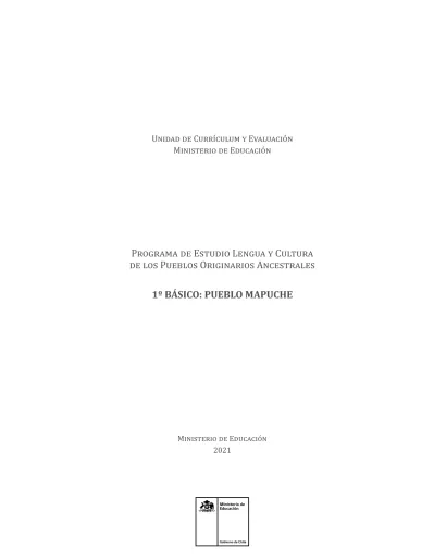 Programa De Estudio Lengua Y Cultura De Los Pueblos Originarios