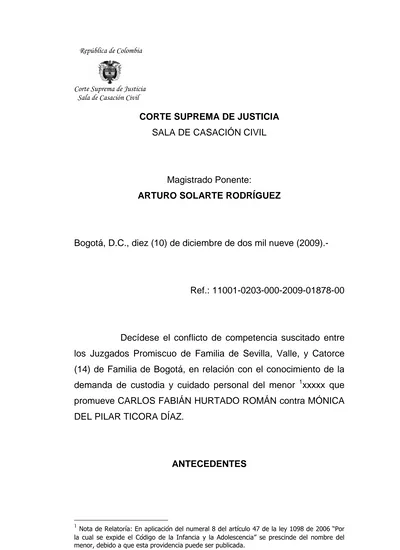 CORTE SUPREMA DE JUSTICIA SALA DE CASACIÓN CIVIL Magistrado Ponente