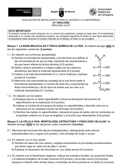 Bloque La Base Molecular Y F Sico Qu Mica De La Vida Se Deber