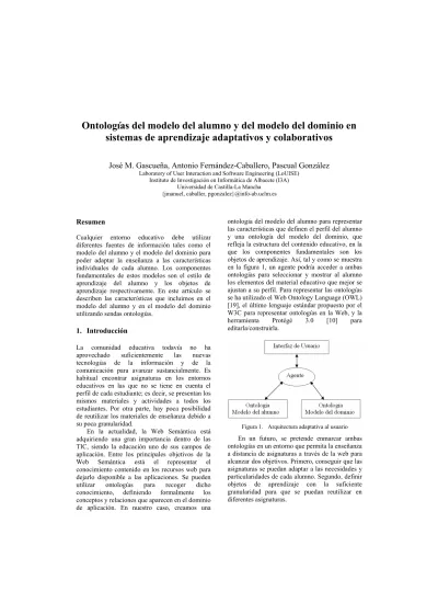 Ontologías del modelo del alumno y del modelo del dominio en sistemas