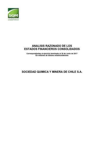 ANALISIS RAZONADO DE LOS ESTADOS FINANCIEROS CONSOLIDADOS SOCIEDAD