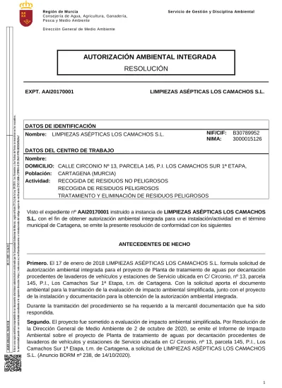 Autorizaci N Ambiental Integrada Resoluci N