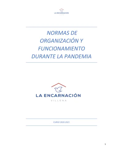 NORMAS DE ORGANIZACIÓN Y FUNCIONAMIENTO DURANTE LA PANDEMIA