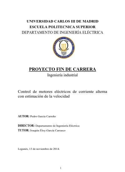 Control De Motores El Ctricos De Corriente Alterna Con Estimaci N De La