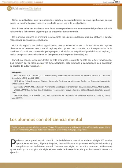 Los Alumnos Con Deficiencia Mental