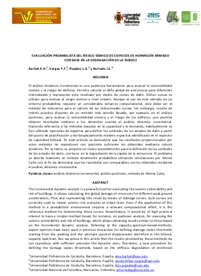 Evaluaci N Probabilista Del Riesgo S Smico De Edificios De Hormig N