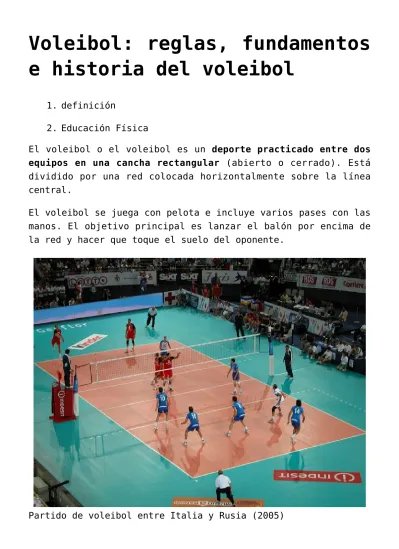 Voleibol Reglas Fundamentos E Historia Del Voleibol