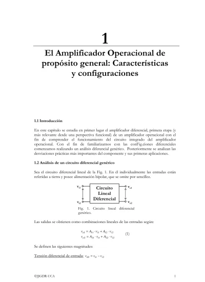 El Amplificador Operacional de propósito general Características y