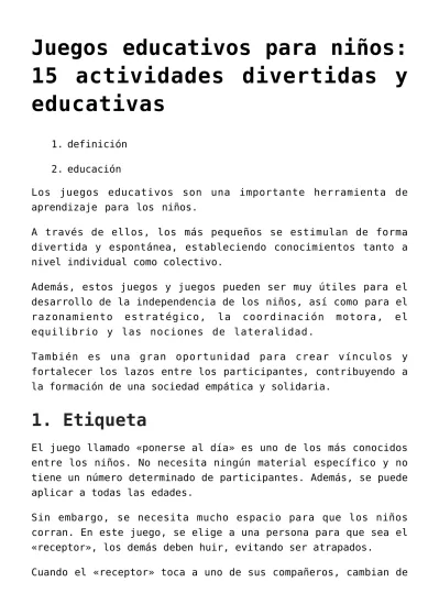 Juegos Educativos Para Ni Os Actividades Divertidas Y Educativas