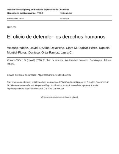 El Oficio De Defender Los Derechos Humanos