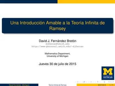 Una Introducción Amable a la Teoría Infinita de Ramsey