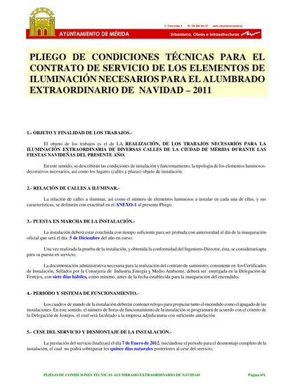 Pliego De Condiciones T Cnicas Para El Contrato De Servicio De Los