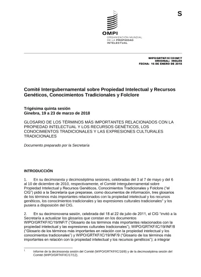 Comité Intergubernamental sobre Propiedad Intelectual y Recursos