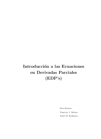 Introducción a las Ecuaciones en Derivadas Parciales EDP s