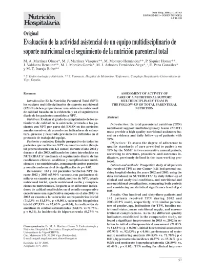 Evaluaci N De La Actividad Asistencial De Un Equipo Multidisciplinario