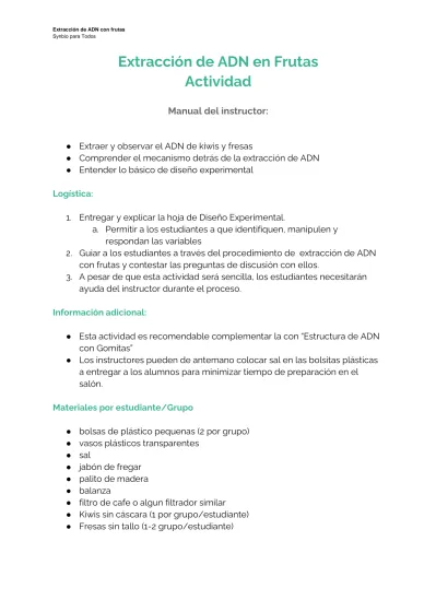 Extracción de ADN en Frutas Actividad