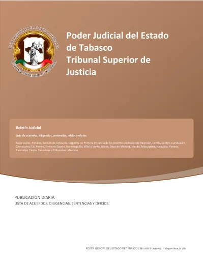 Nacajuca Poder Judicial Del Estado De Tabasco Tribunal Superior De