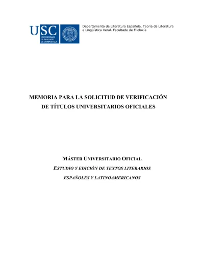 Memoria Para La Solicitud De Verificaci N De T Tulos Universitarios