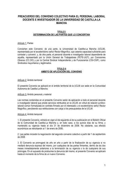 Preacuerdo Del Convenio Colectivo Para El Personal Laboral Docente E