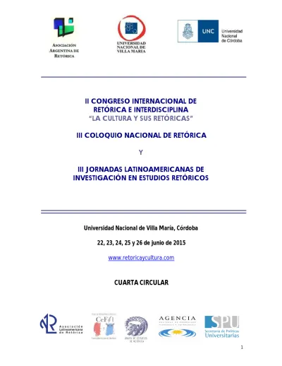 Ii Congreso Internacional De Ret Rica E Interdisciplina La Cultura Y