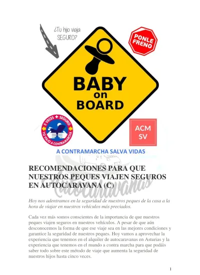 RECOMENDACIONES PARA QUE NUESTROS PEQUES VIAJEN SEGUROS EN AUTOCARAVANA C