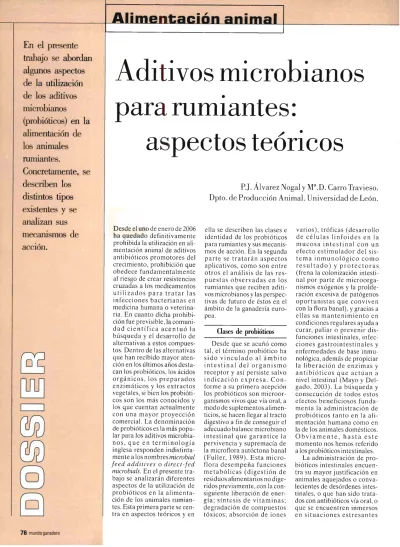 Aditivos Microbianos Para Rumiantes Aspectoste Ricos Alimentaci N